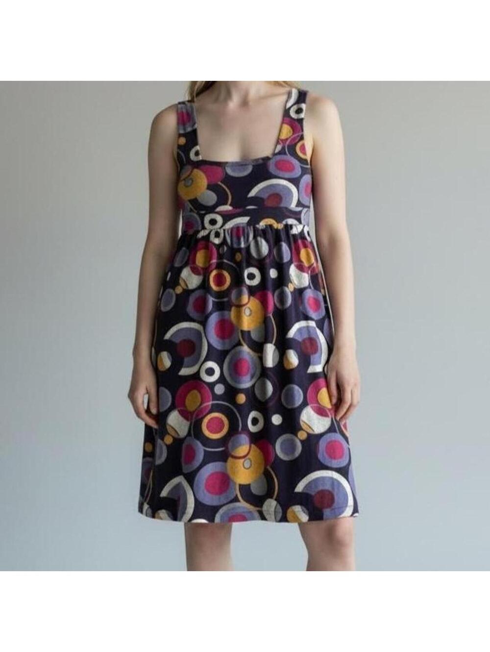 BCBG x Max Azria Retro Circle Print Sleeveless Dress